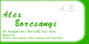 alex borcsanyi business card